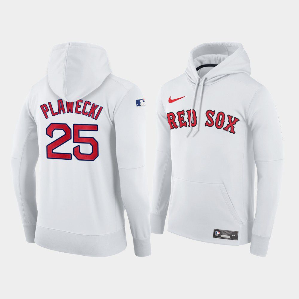 Men Boston Red Sox #25 Plawecki white home hoodie 2021 MLB Nike Jerseys
